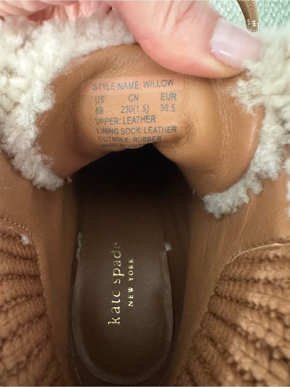 Kate Spade Tan Suede Shearling-Lined Wedge Boots - Picture 5 of 5